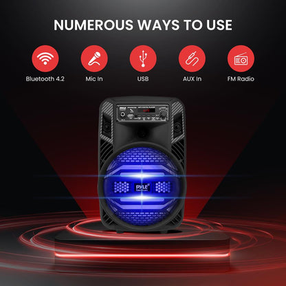 Bærbar Bluetooth-PA-højttaler 300W genopladelig LED-lys 8 subwoofer
