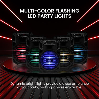 Bærbar Bluetooth-PA-højttaler 300W genopladelig LED-lys 8 subwoofer