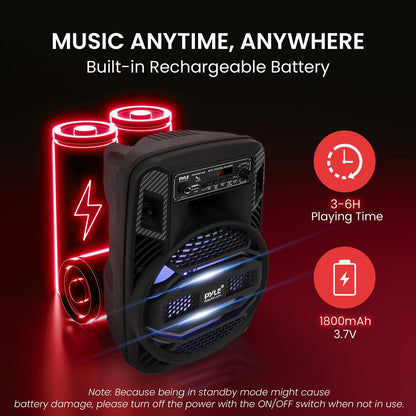 Bærbar Bluetooth-PA-højttaler 300W genopladelig LED-lys 8 subwoofer