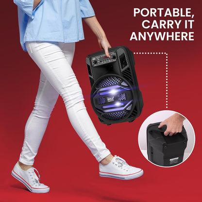 Bærbar Bluetooth-PA-højttaler 300W genopladelig LED-lys 8 subwoofer