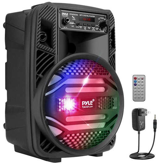 Φορητό ηχείο PA Bluetooth 300W, επαναφορτιζόμενο, με φωτισμό LED και 8” υπογούφερ