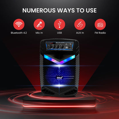 Bluetooth PA reproduktor 400W, dobíjecí, s 8" subwooferem a LED světly