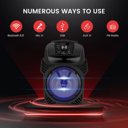 Pārnēsājams Bluetooth PA skaļrunis 400 W, uzlādējams, ar LED gaismām