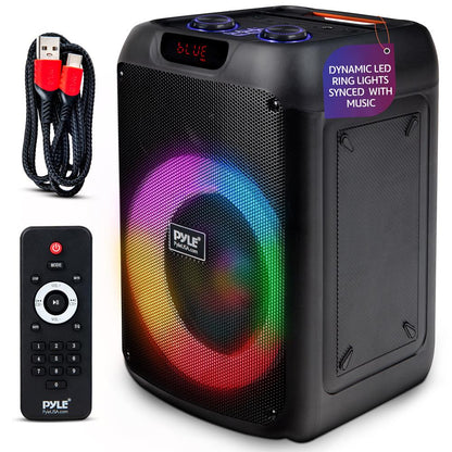 Bluetooth párty reproduktor s výkonnými basy, TWS, LED světly, přenosný, 100W