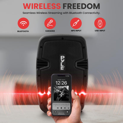 Bluetooth-PA-Lautsprecherset 700 W – zwei 8-Zoll-Lautsprecher, Ständer, Mikrofon, Fernbedienung
