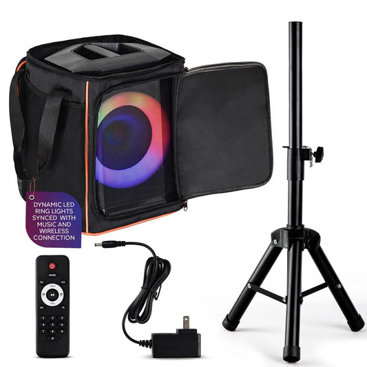 Bluetooth-Partylautsprecher mit kraftvollen Bässen, TWS, LED-Lichtern, 120 W, Stativ