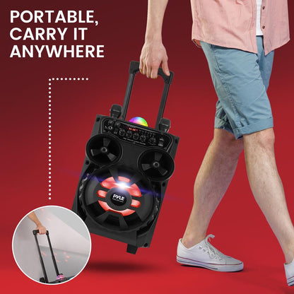Bærbar Bluetooth-PA-højttaler 580 W med genopladelige LED-festlys – PPHP87BTA