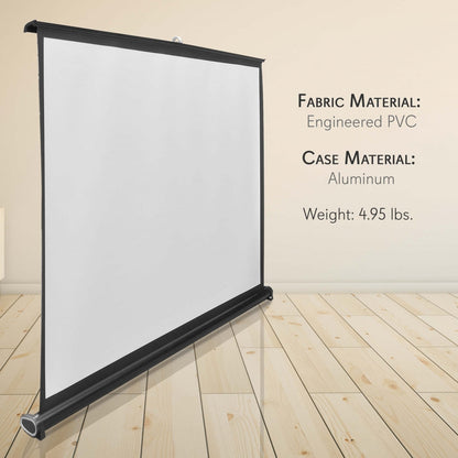 Przenośny ekran projekcyjny 50”, szybki montaż, matowy biały