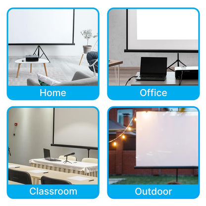 Écran de projection portable 60 pouces, installation facile, blanc mat, avec trépied