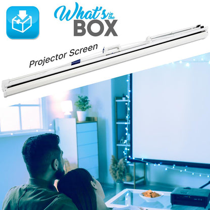 Pantalla de proyección portátil de 72", fácil de instalar, de tela blanca mate y con soporte de trípode
