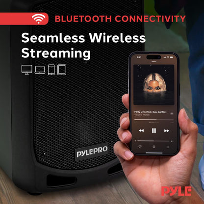 Kannettava Bluetooth-karaoke-PA-kaiutin, 600 W, ladattava langaton mikrofoni