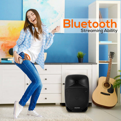 Portabel Bluetooth-PA-högtalare 800 W med uppladdningsbar UHF-mikrofon, 8-tums subwoofer