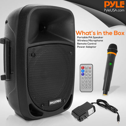Portabel Bluetooth-PA-högtalare 800 W med uppladdningsbar UHF-mikrofon, 8-tums subwoofer