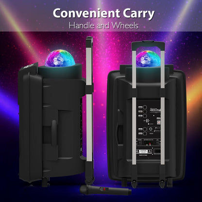 Langaton kannettava PA-kaiutin, 700 W, ladattava, Bluetooth, LED-valot