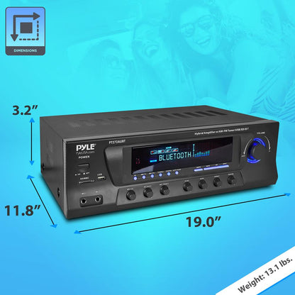 Aimplitheoir Bluetooth gan sreang 300W, glacadóir amharclainne baile 4 chainéal - PT272AUBT