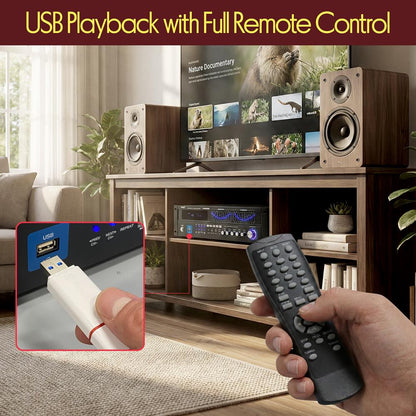 2000 W:n Bluetooth 6-kanavainen kotivahvistin – langaton suoratoisto, USB/AUX/RCA – PT6060CHAE