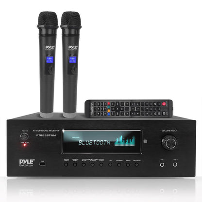 Δέκτης Bluetooth 1000W 5.2 καναλιών με ασύρματα μικρόφωνα