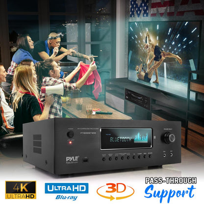 Δέκτης Bluetooth 1000W 5.2 καναλιών με ασύρματα μικρόφωνα