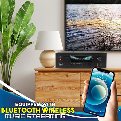 Δέκτης Bluetooth 1000W 5.2 καναλιών με ασύρματα μικρόφωνα