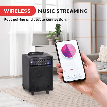 Langaton kannettava PA-järjestelmä, 400 W:n ladattava Bluetooth-kaiutin pyörillä – PWMA230BT
